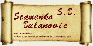 Stamenko Dulanović vizit kartica